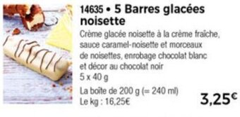 Thiriet 5 Barres glacées noisette offre