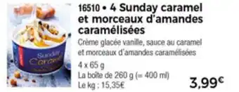 Thiriet 4 Sunday caramel et morceaux d'amandes caramélisées offre
