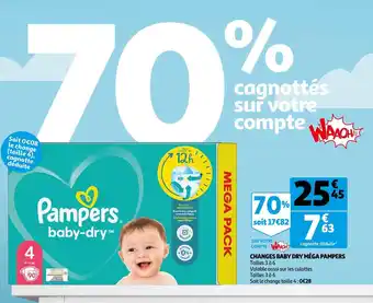 Auchan Pampers changes baby dry méga offre