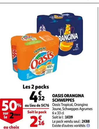 Auchan Oasis orangina schweppes oasis orangina schweppes offre
