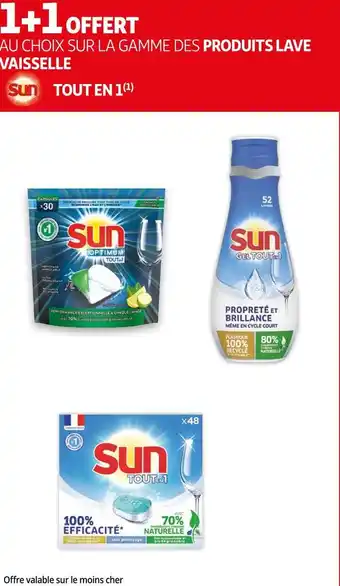 Auchan Sun bon plan sur la gamme des produits lave vaisselle de la marque sun offre