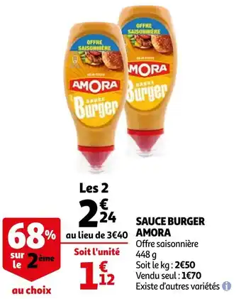 Auchan Amora sauce burger offre