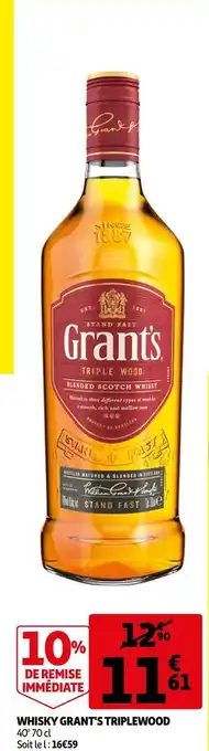Auchan Grant's whisky triplewood offre