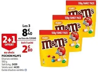 Auchan M&m's pochon offre