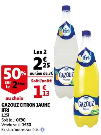 Auchan Ifri gazouz citron jaune offre