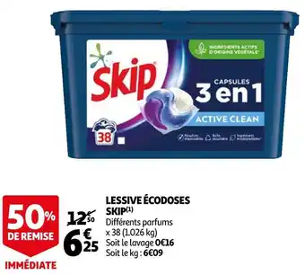 Auchan Skip lessive écodoses offre