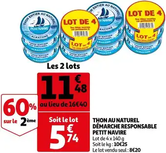 Auchan Petit navire thon au naturel démarche responsable offre