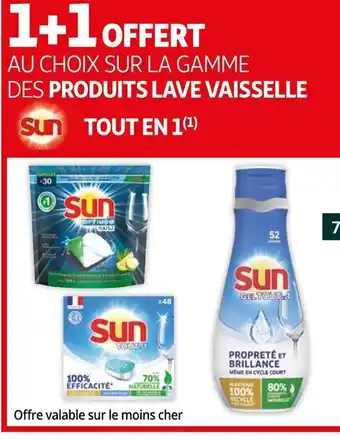 Auchan Sun bon plan sur la gamme des produits lave vaisselle sun offre