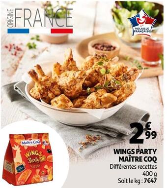 Auchan Maître coq wings party offre