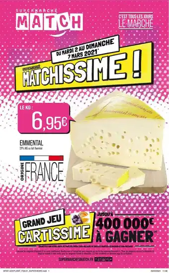 Match Emmental offre