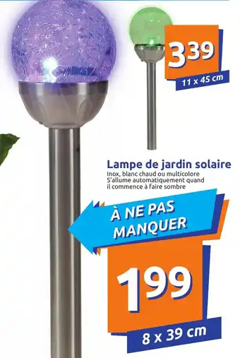 Action Lampe de jardin solaire offre