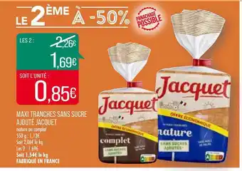 Match Maxi Tranches Sans Sucre Ajouté Jacquet offre