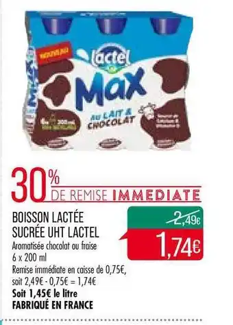 Match Boisson Lactée Sucrée Uht Lactel offre