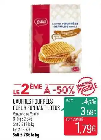 Match Gaufres Fourrées Cœur Fondant Lotus offre