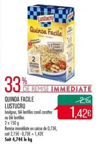 Match Quinoa Facile Lustucru offre