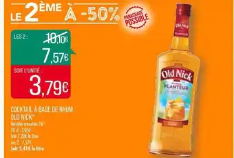 Match Cocktail à Base De Rhum Old Nick offre