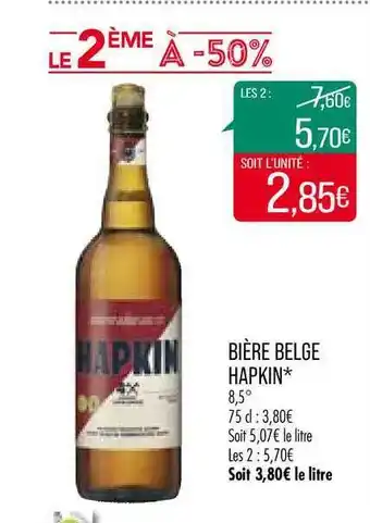 Match Bière Belge Hapkin offre