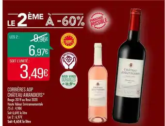 Match Corbières Aop Château Amandiers offre