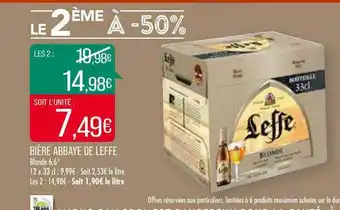 Match Bière Abbaye De Leffe offre