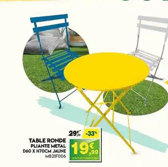 Maxi Bazar Table Ronde Pliante Metal offre