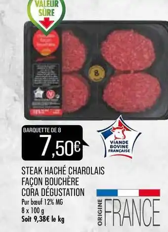 Match Steak Haché Charolais Façon Bouchère Cora Dégustation offre