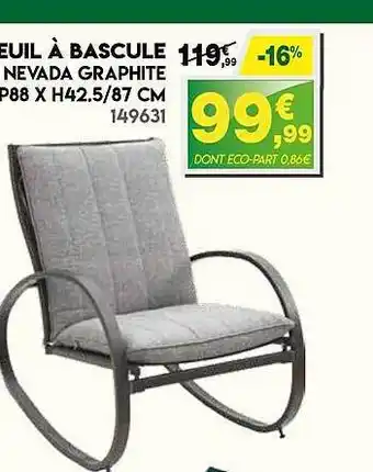 Maxi Bazar Fauteuil à Basculer Nevada Graphite offre