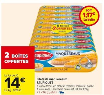 Carrefour Saupiquet filets de maquereaux offre
