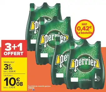 Carrefour Perrier eau minérale naturelle gazeuse offre