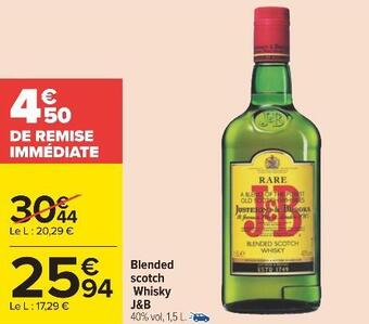 Carrefour J&b blended scotch whisky offre