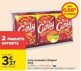 Carrefour Vico curly cacahuète l’original offre