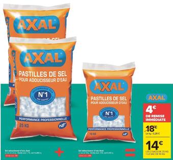 Carrefour Axal sel adoucisseur d’eau axal offre