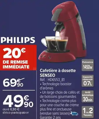 Carrefour Senseo cafetière à dosette offre