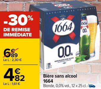 Carrefour 1664 bière sans alcool offre