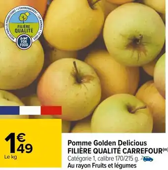 Carrefour Filière qualité carrefour pomme golden delicious offre