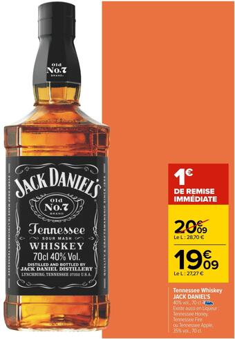 Carrefour Jack daniel's tennessee whiskey offre