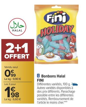 Carrefour Fini bonbons halal offre
