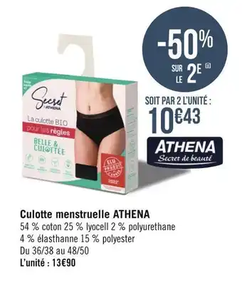Géant Casino Athena culotte menstruelle offre