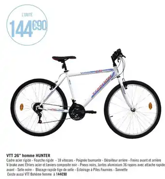 Géant Casino Hunter vtt 26’’ homme offre