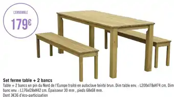 Géant Casino Set ferme table + 2 bancs offre