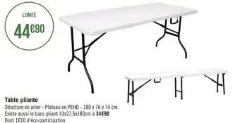 Géant Casino Table pliante offre