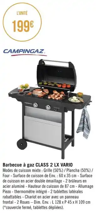 Géant Casino Campingaz barbecue à gaz class 2 lx vario offre