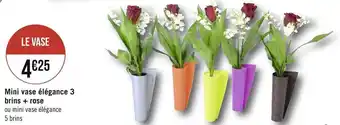 Géant Casino Mini vase élégance 3 brins + rose offre