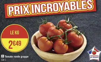 Géant Casino Tomate ronde grappe offre