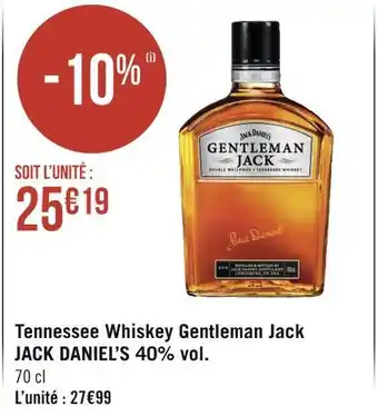 Géant Casino Jack daniel’s tennessee whiskey gentleman jack 40% vol. offre