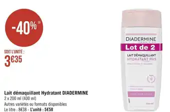 Géant Casino Diadermine lait démaquillant hydratant offre