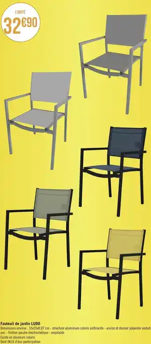 Géant Casino Ludo fauteuil de jardin offre