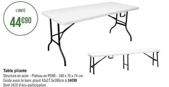 Géant Casino Table pliante offre