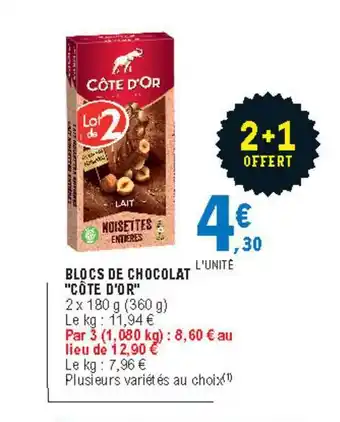 E.Leclerc Blocs De Chocolat offre