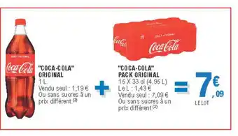 E.Leclerc Offre &quot;coca-cola&quot; Original + &quot;coca-cola&quot; Pack Original chez E Leclerc offre