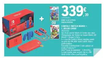 E.Leclerc Console Switch Mario + 1 Jeu Au Choix Nintendo offre